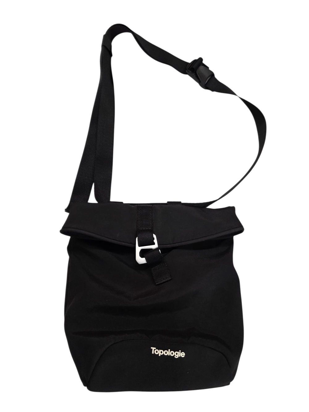 Topologie Black Roll-Top Crossbody Bag